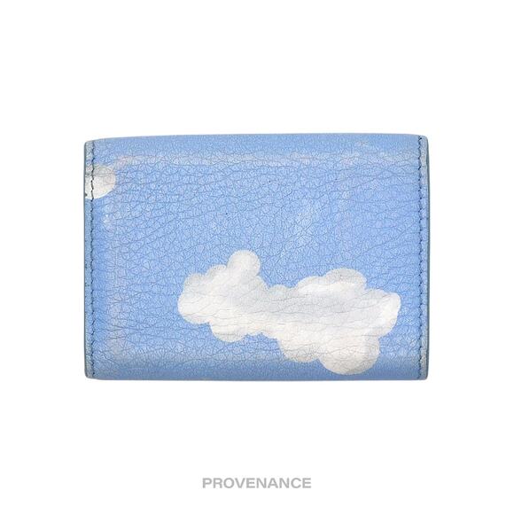 🔴 Balenciaga Papier Mini Card Wallet - Clouds Blue Leather - Picture 2 of 8